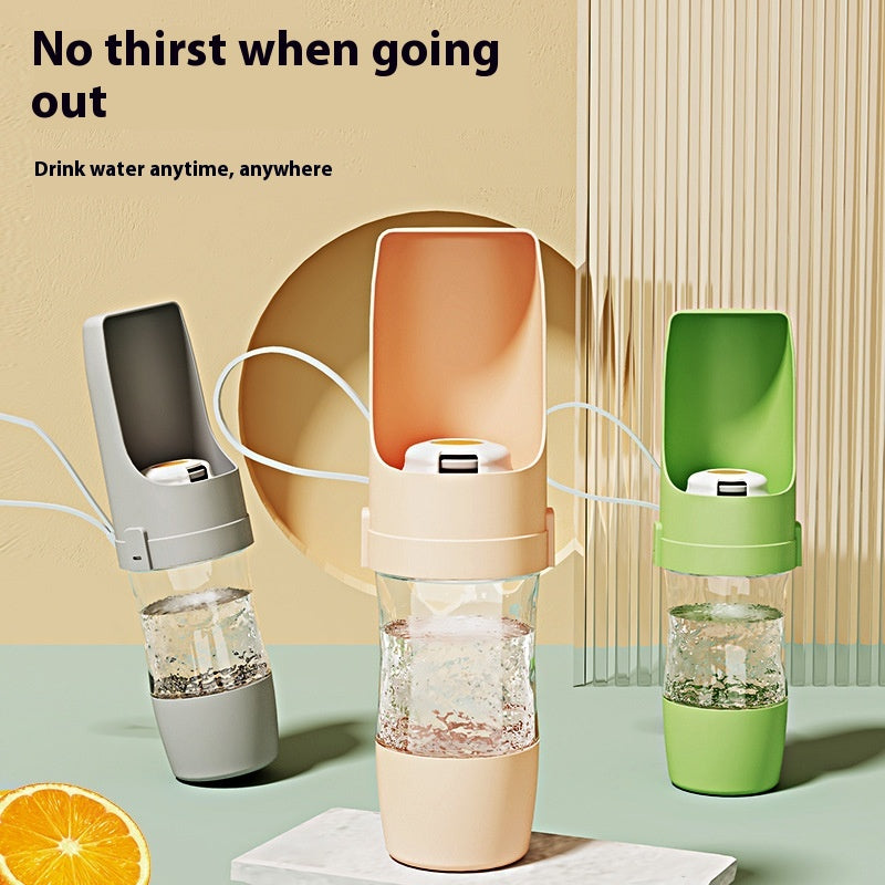 2 in 1 Travel Dog Water Bottle Pet Water Dispenser Feeder Drinking Feeder Dog Outing Water Feeder Pets Outdoor Portable Cup Pet Products