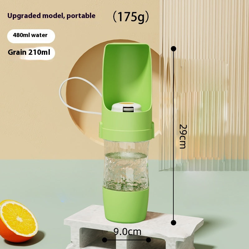 2 in 1 Travel Dog Water Bottle Pet Water Dispenser Feeder Drinking Feeder Dog Outing Water Feeder Pets Outdoor Portable Cup Pet Products