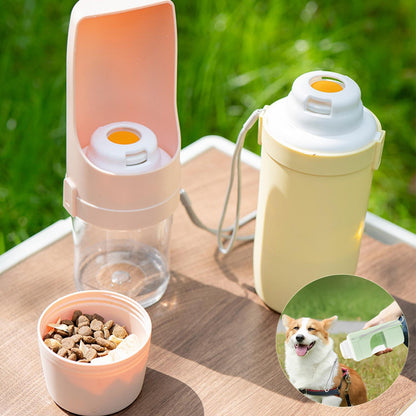 2 in 1 Travel Dog Water Bottle Pet Water Dispenser Feeder Drinking Feeder Dog Outing Water Feeder Pets Outdoor Portable Cup Pet Products