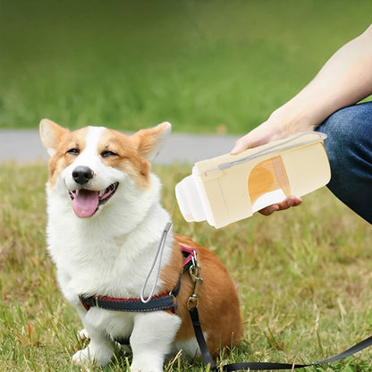 2 in 1 Travel Dog Water Bottle Pet Water Dispenser Feeder Drinking Feeder Dog Outing Water Feeder Pets Outdoor Portable Cup Pet Products