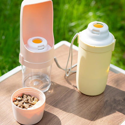 2 in 1 Travel Dog Water Bottle Pet Water Dispenser Feeder Drinking Feeder Dog Outing Water Feeder Pets Outdoor Portable Cup Pet Products